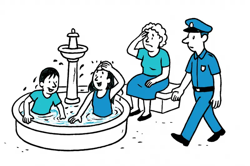 Parques acuáticos improvisados: cómo Palma debería gestionar los baños en fuentes durante la ola de calor
