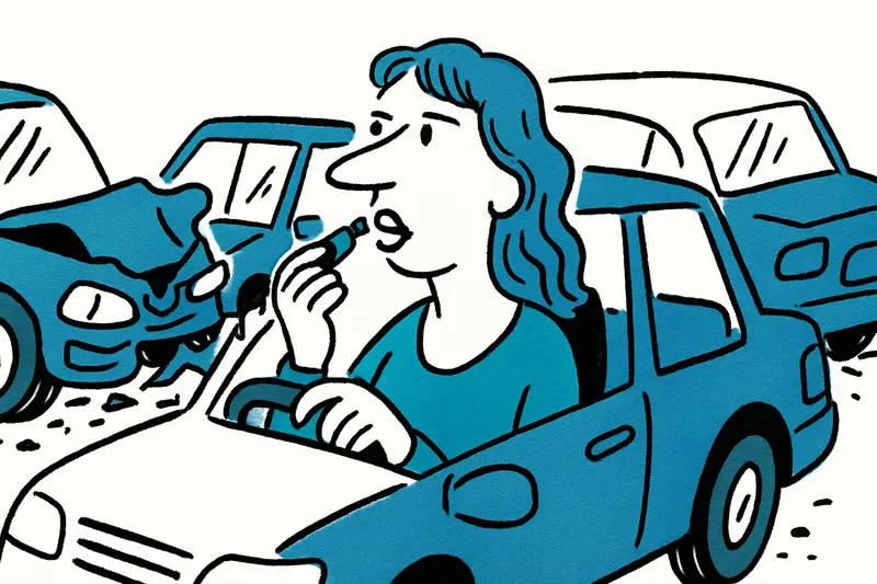 Paseo MarÃtimo: Drunk driver crashes into several cars — and calmly puts on her lipstick