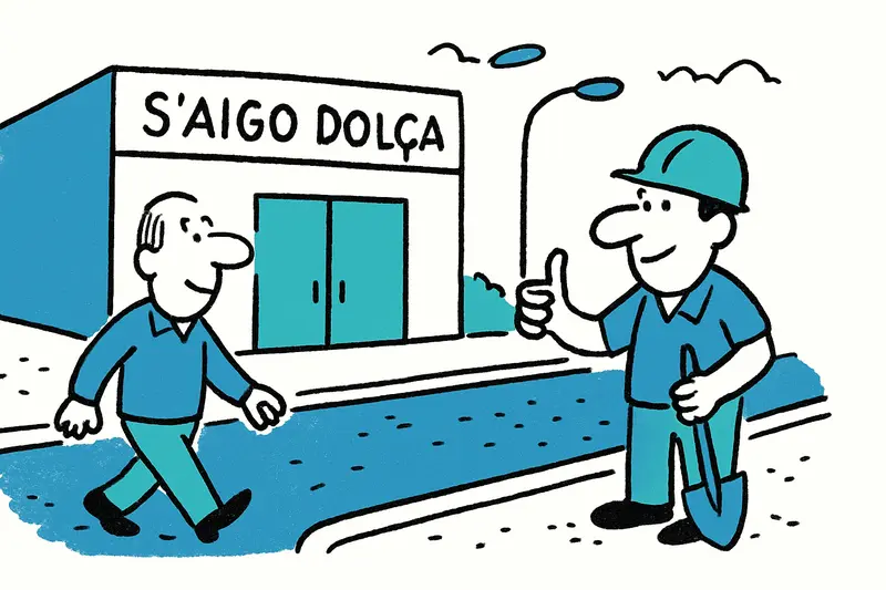 Straße beim Schwimmzentrum s’Aigo Dolça in El Terreno fertiggestellt