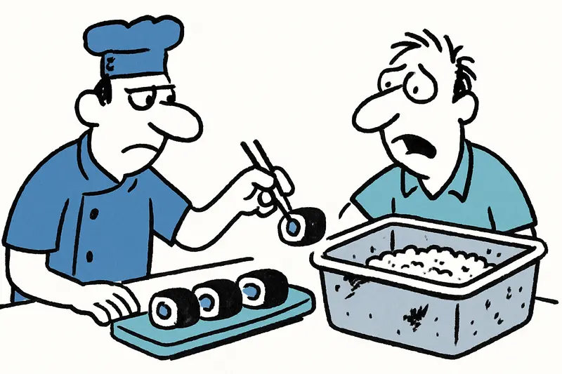 Arroz viejo, recipientes sucios: cómo un local de sushi en la Playa de Palma perdió el control
