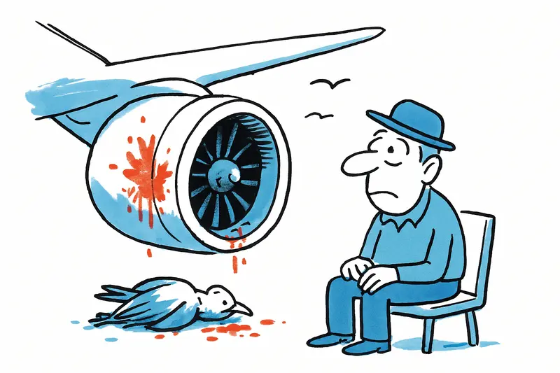 Manchas de sangre en el motor: el impacto de aves y la pregunta sobre nuestra seguridad aérea